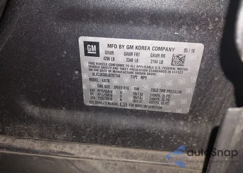 2018 Buick Encore Preferred из США, поврежденный, VIN KL4CJASB0JB707744